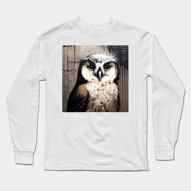 Art should comfort the disturbed and disturb the comfortable - Awesome Owl #9 Long Sleeve T-Shirt by yewjin